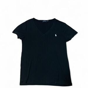 Polo Ralph Lauren Black V Neck T Shirt Size Large